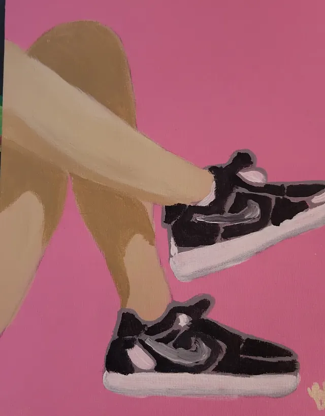 Girl wearing nikes