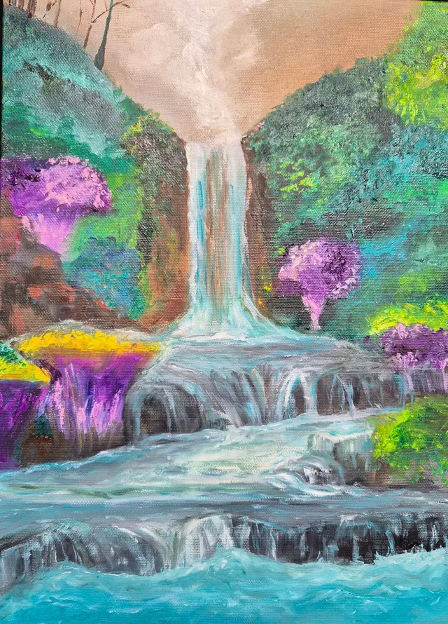 Dromerige waterval in de stilte