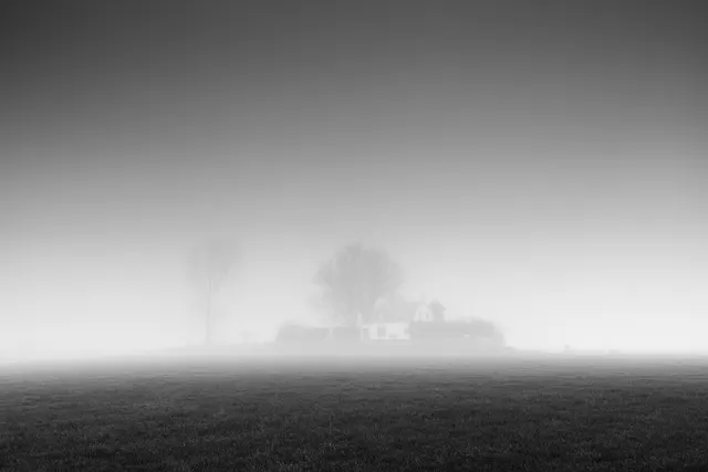 House on Mound in Mist, limited edition 1/1