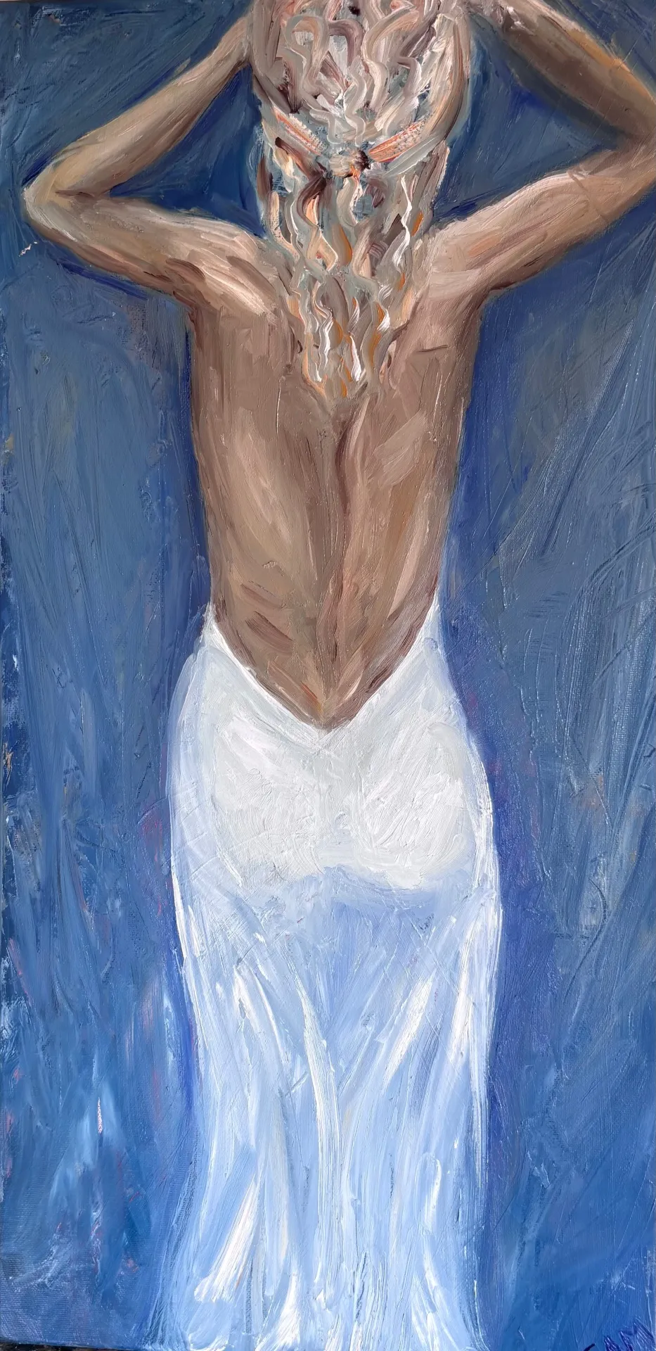 She goes her way. — Sam Bijl, oil paint