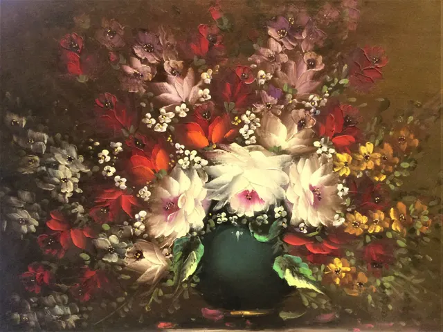 Flower painting on oil canvas