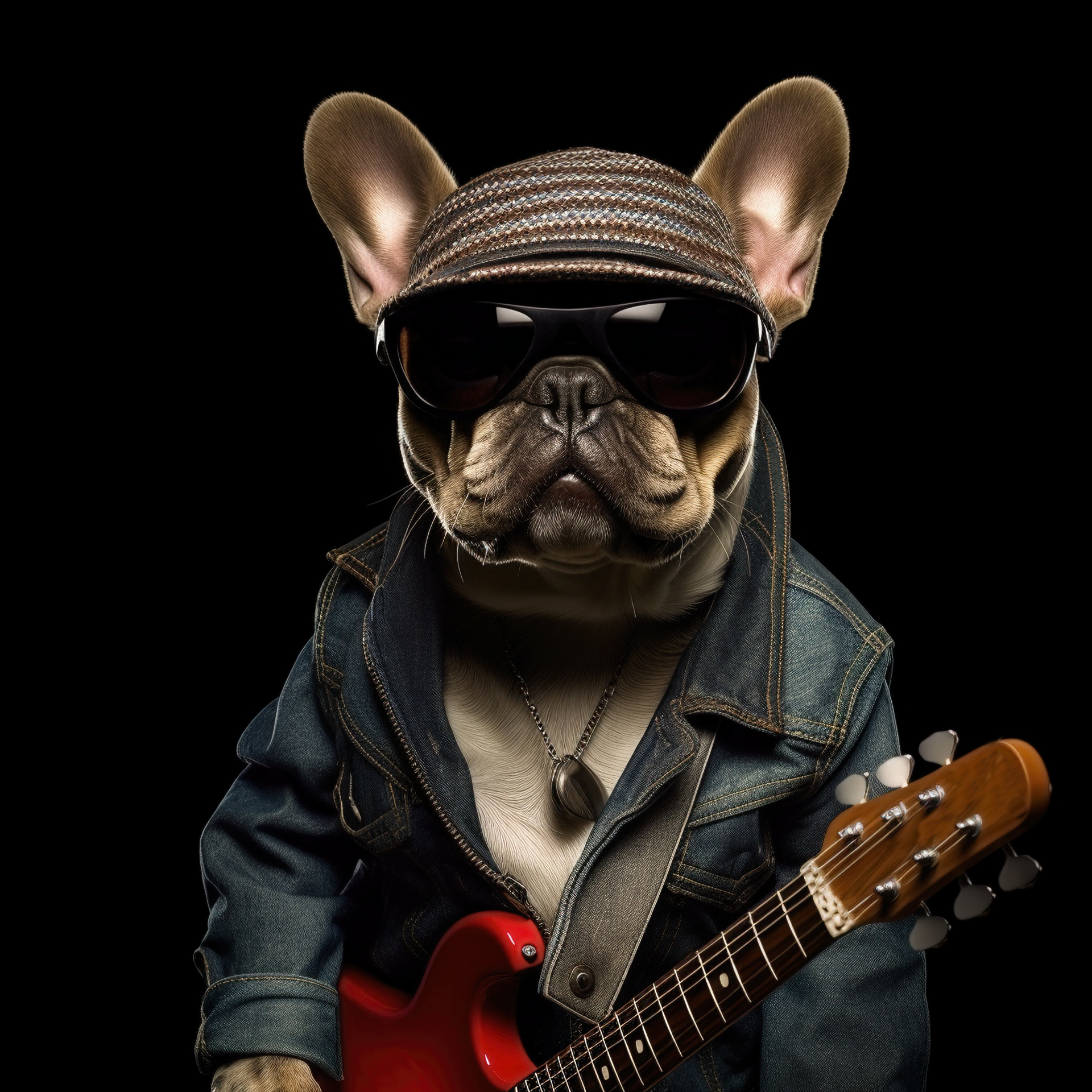 Bouledogue guitariste