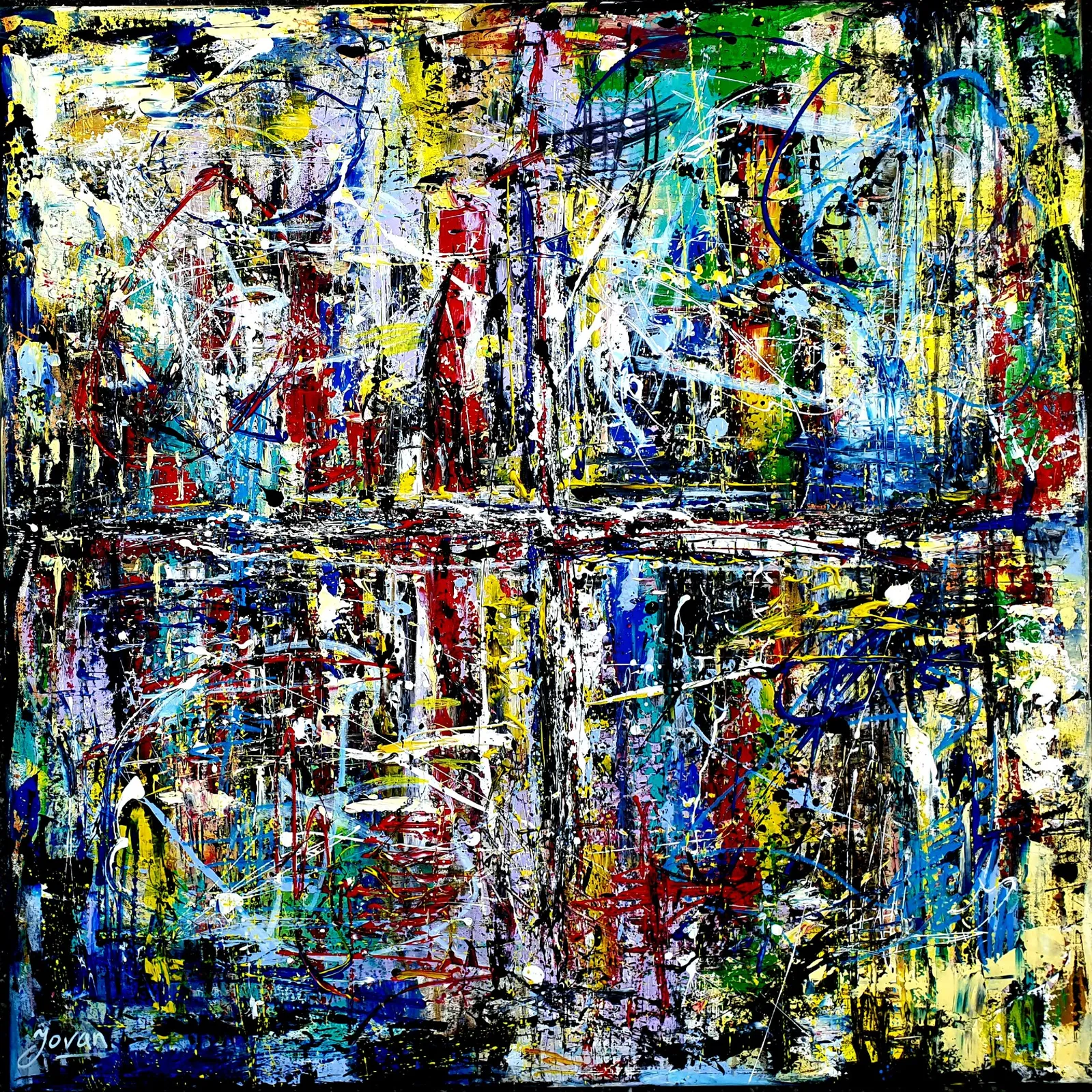 Life at a crossroads · 2021 · 100×100 cm