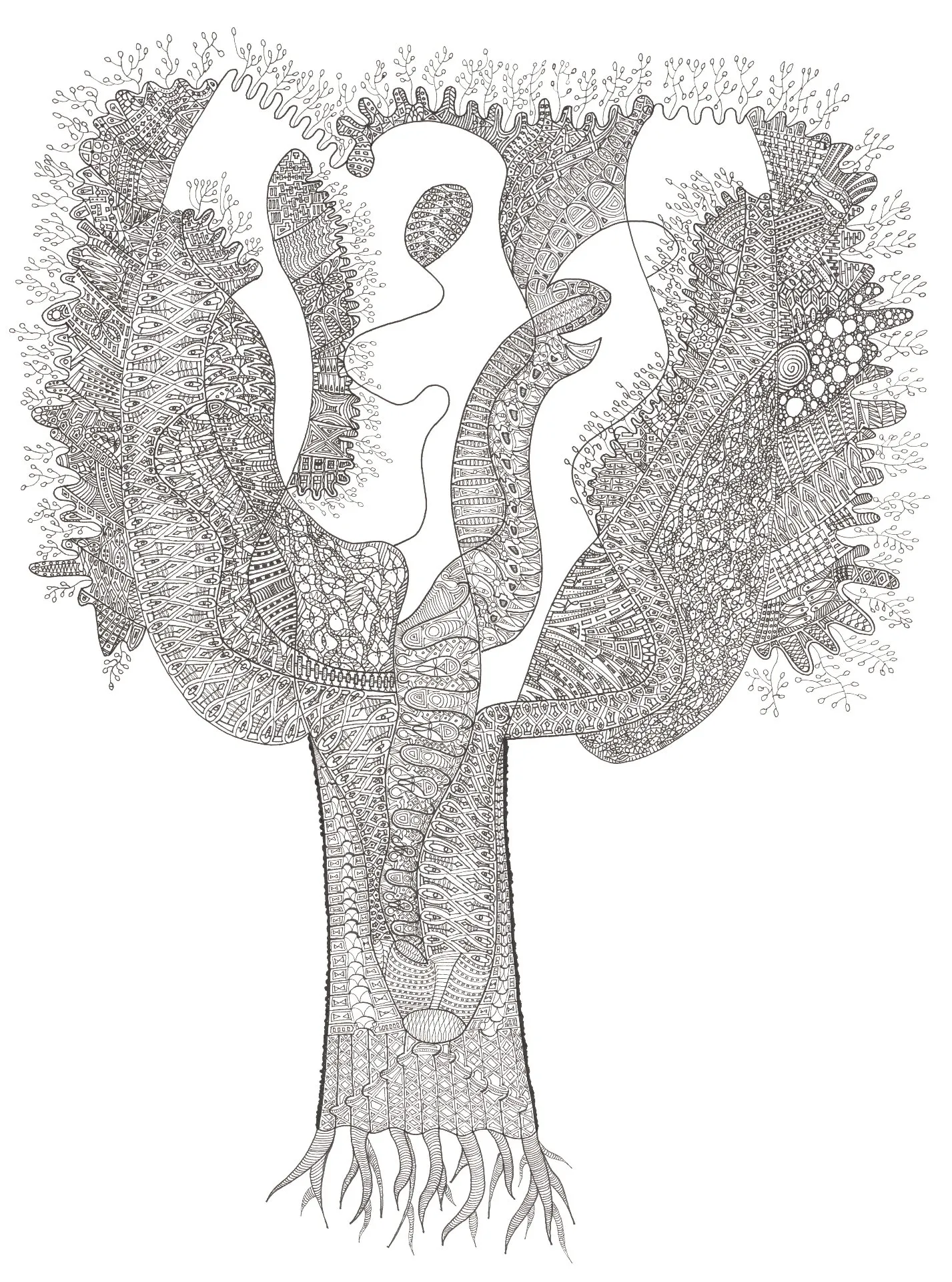TREE 2019 A3 Rotring drawing Giclée  Artprint · 2019 · 29.7×42 cm