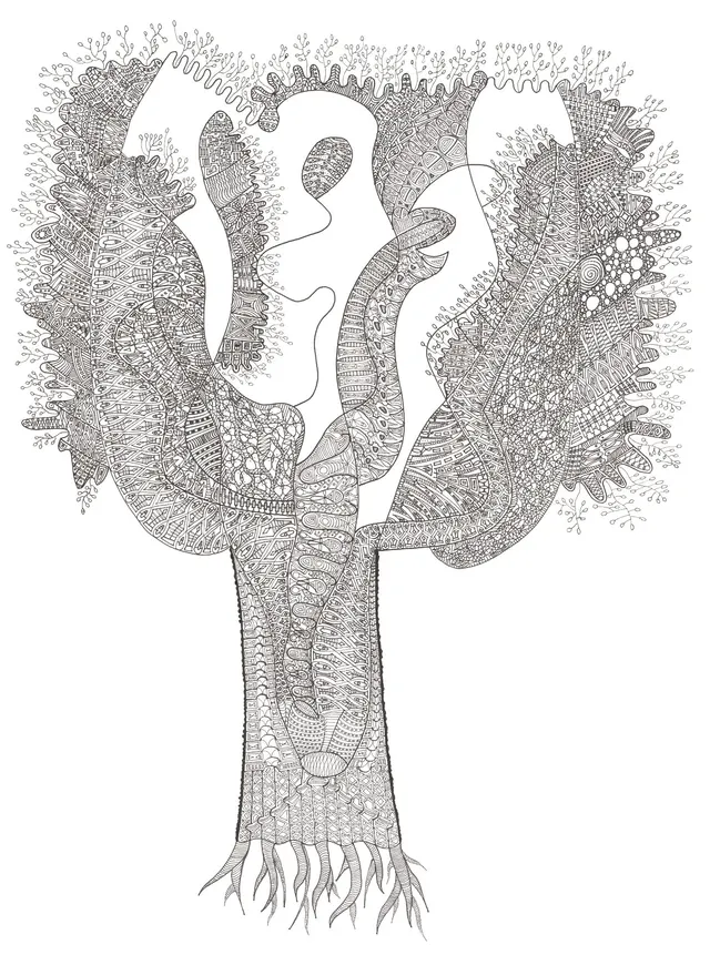 TREE 2019 A3 Rotring drawing Giclée  Artprint