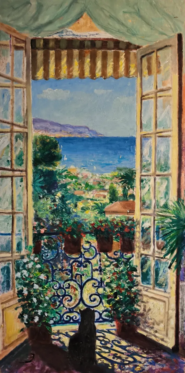 Balcony with cat