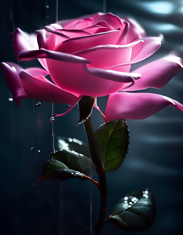 Pink Rose Morning Rain