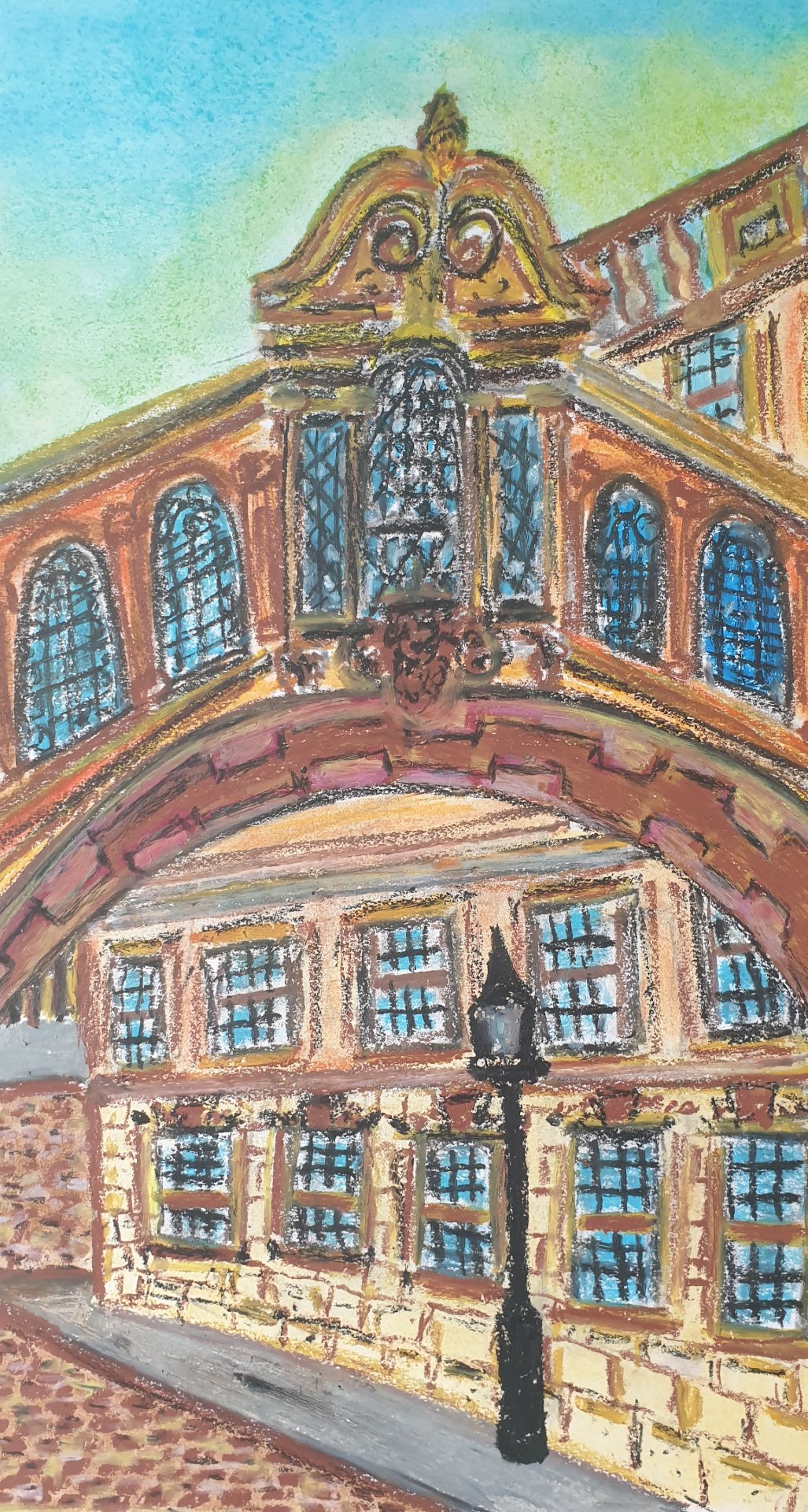 The Bridge Of Sighs, Oxford. A Pastel And Oil Pastel Expressionist Sketch π¨πΌπ¨