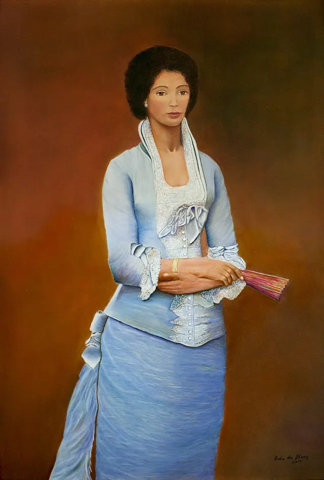 The woman in the silk costume