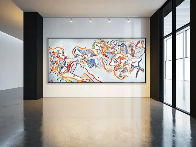 R2D2 is God, creation of AI, daylight version - 250 x 115 cm