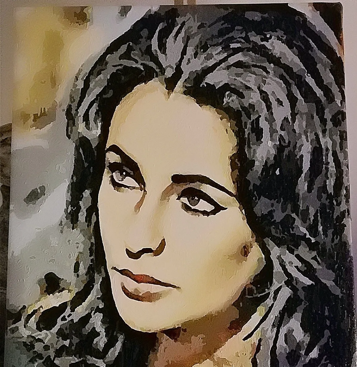 Listening Liz, painting nr.2 of the serie Icons: Death or Alive · 2020 · 40×50 cm