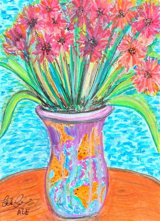 'Flowers' Original Piece From The Emanuel Collection And By A.L.Emanuel, PASTELS