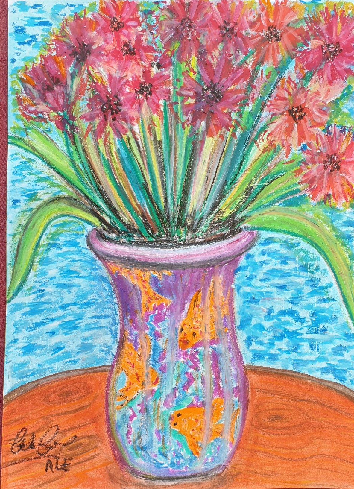 'Flowers' Original Piece From The Emanuel Collection And By A.L.Emanuel, PASTELS