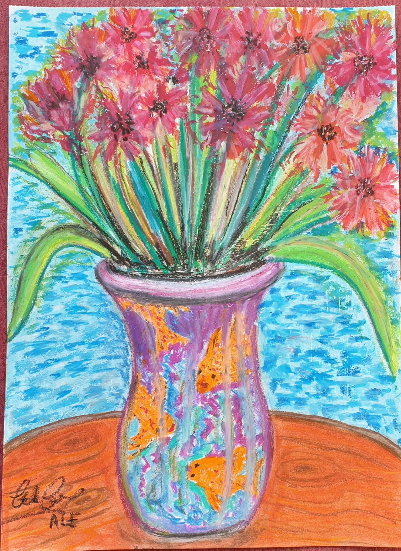 'Flowers' Original Piece From The Emanuel Collection And By A.L.Emanuel, PASTELS