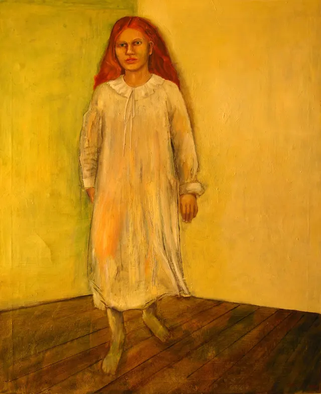 Girl in nightgown