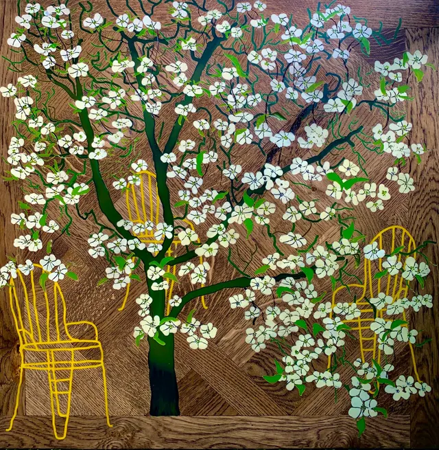 A tree with flowers so I can hug you