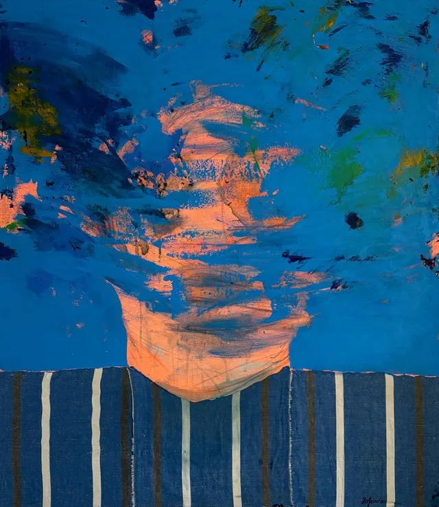 Abstracted face in Blue