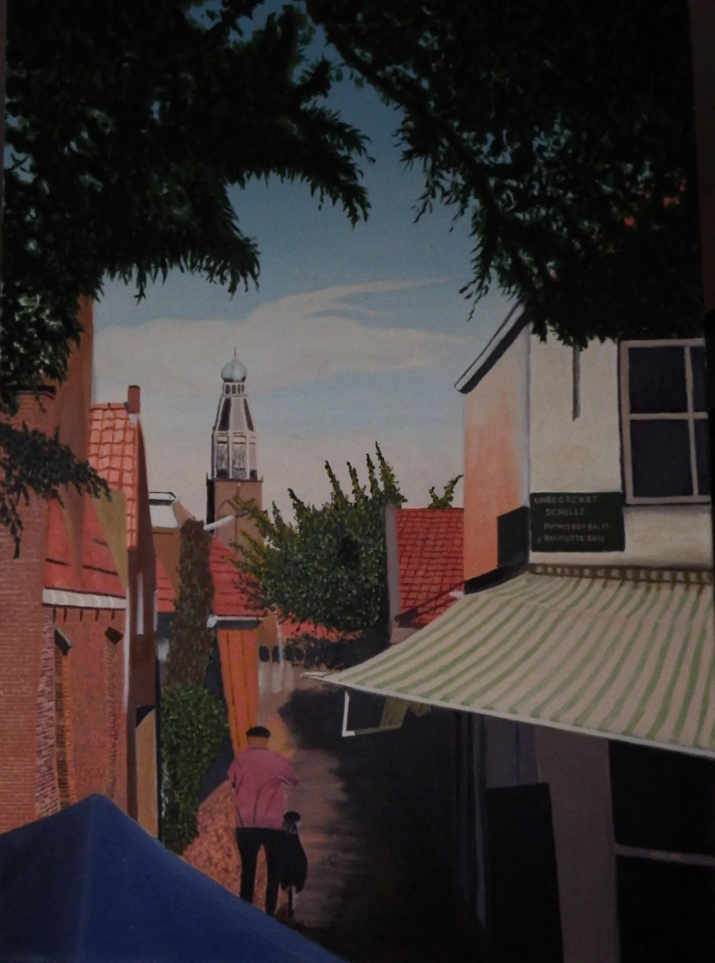 steegje met kerk Enkhuizen