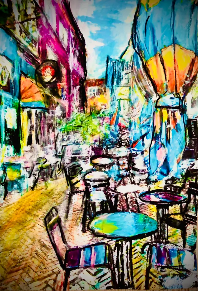 Utrecht postcard & poster series VI | Terras bij de Dom