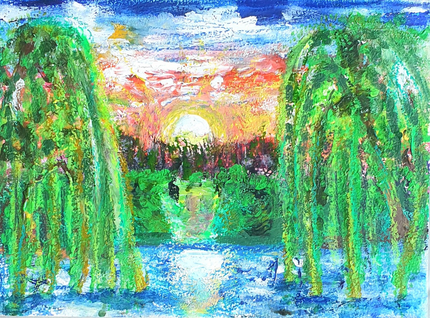 Sunset Over The Willows