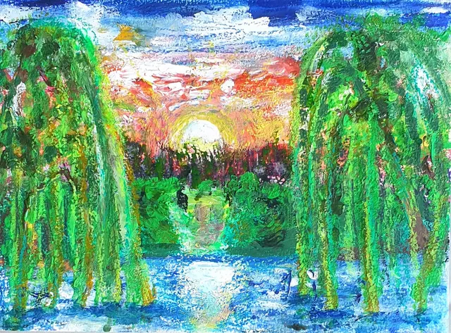 Sunset Over The Willows