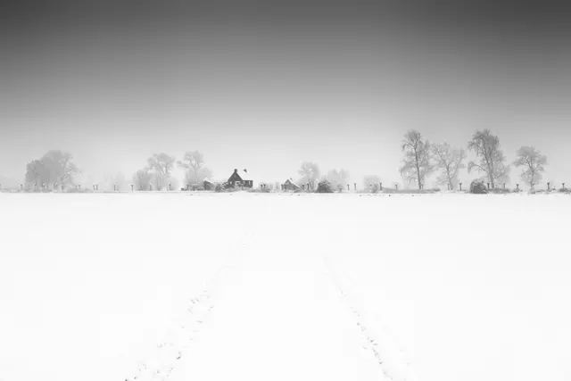 Dutch Dike in Snow, single edition 1/1