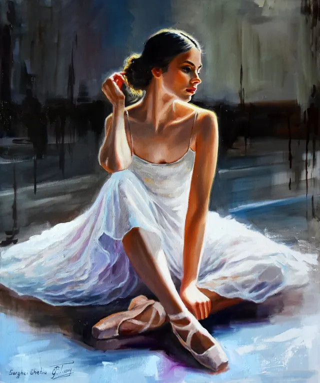A ballerina portrait with dark background II