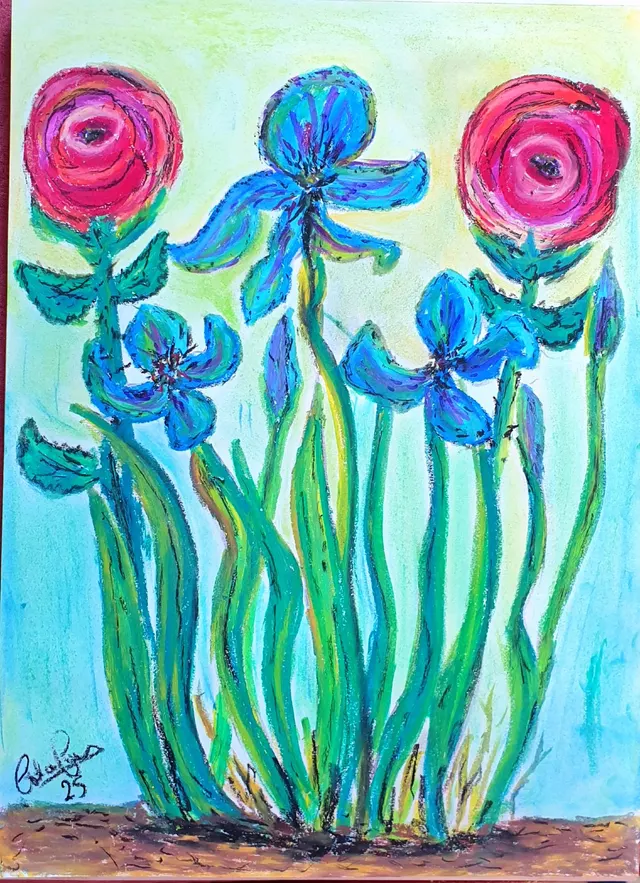 Iris's And Roses! Original Emanuel Direct From The Emanuel Collection 🎨🎨