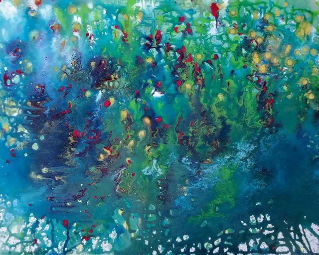 Blue Abstract Water Magic –Contemporary Painting