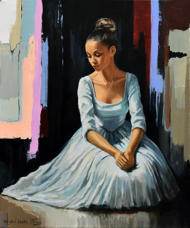 A ballerina portrait with dark background III