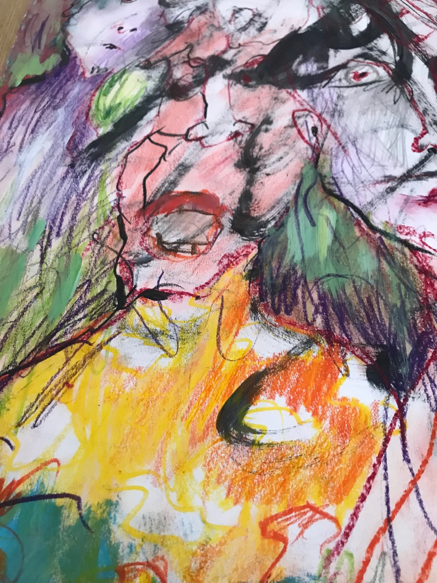 Jozefina, Where are you Taking us - 2020 - Pastel, Acrylic on Paper - 45x64cm - 1