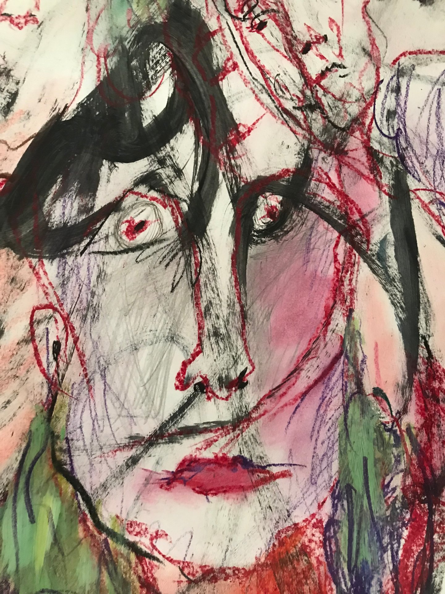 Jozefina, Where are you Taking us - 2020 - Pastel, Acrylic on Paper - 45x64cm - 1