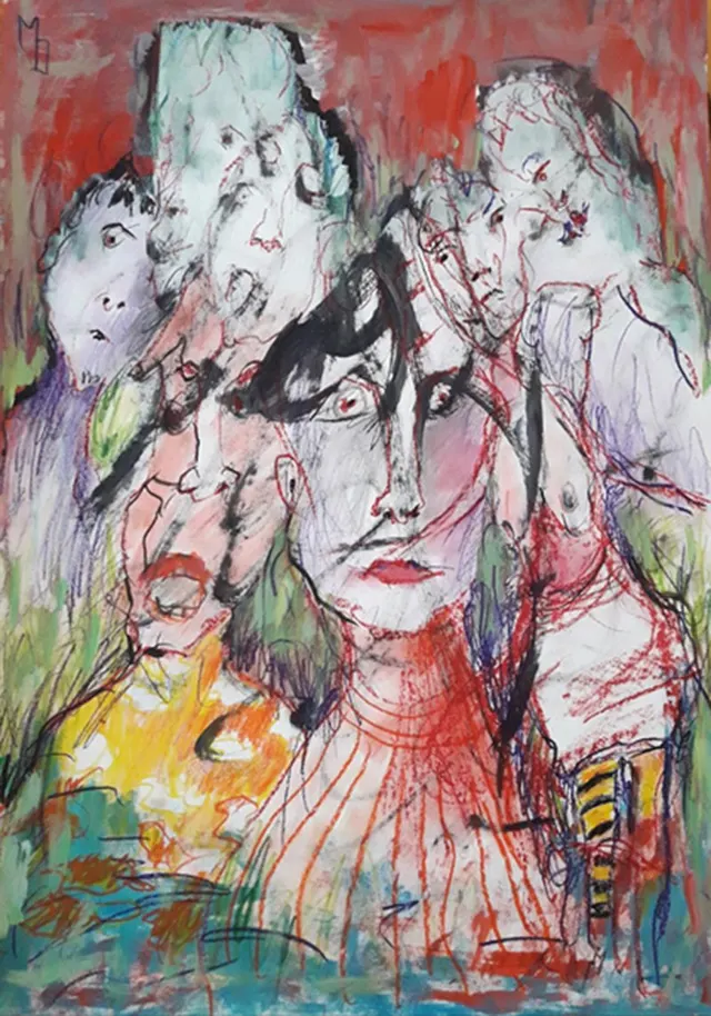 Jozefina, Where are you Taking us -  2020 - Pastel, Acrylic on Paper - 45x64cm - 1