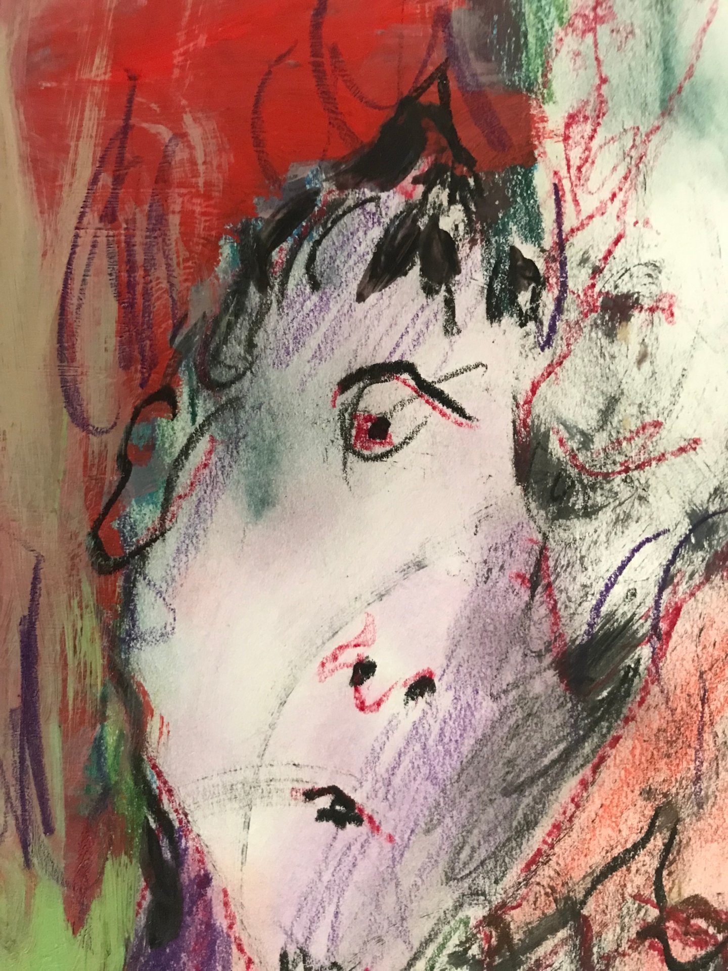 Jozefina, Where are you Taking us - 2020 - Pastel, Acrylic on Paper - 45x64cm - 1