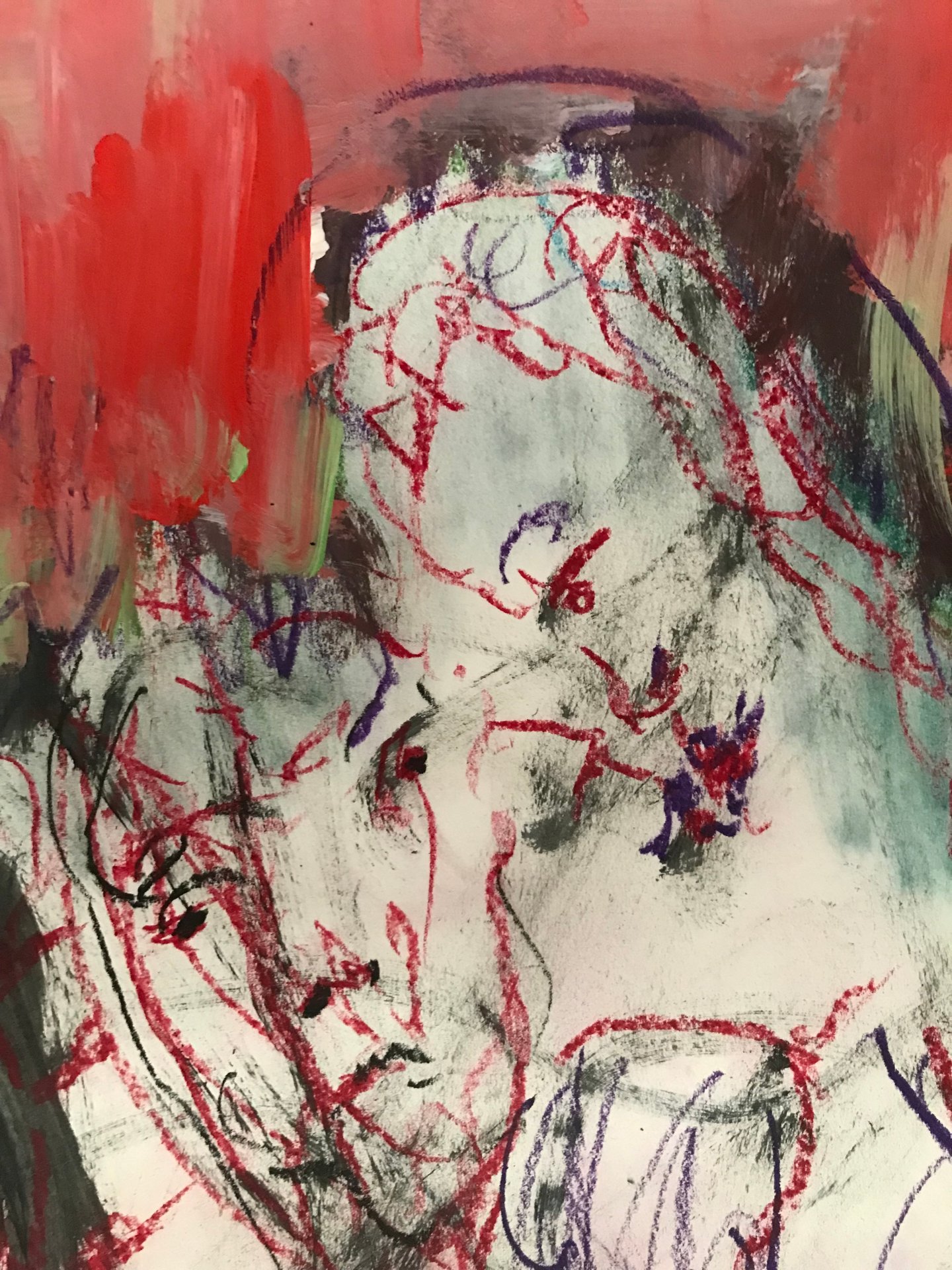 Jozefina, Where are you Taking us - 2020 - Pastel, Acrylic on Paper - 45x64cm - 1