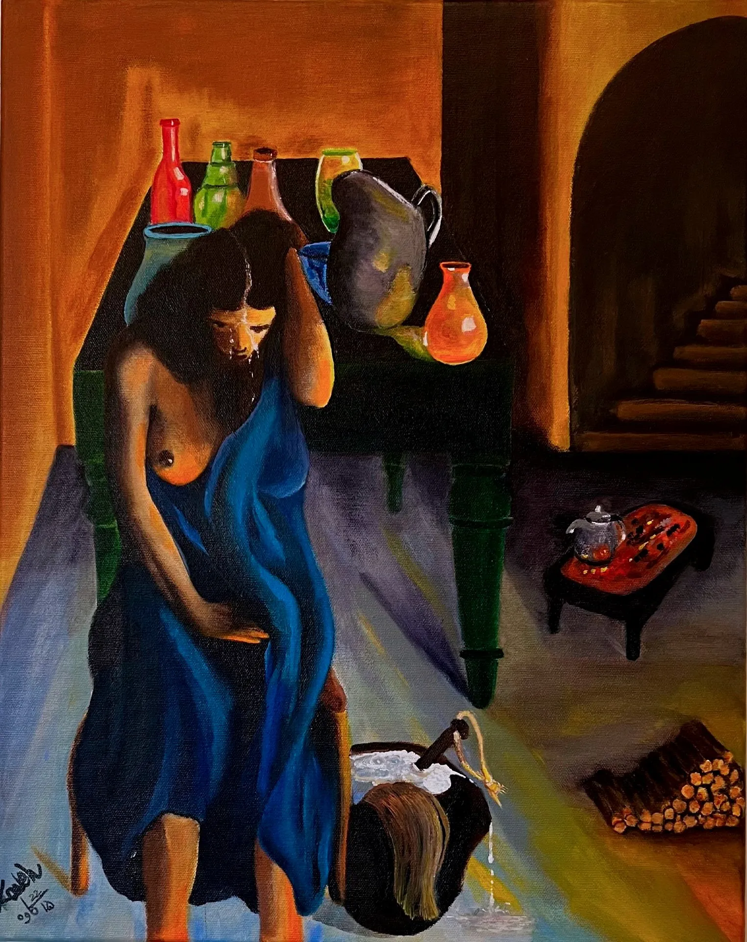 Woman bathing
