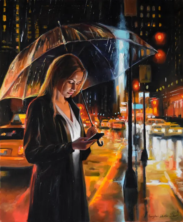 A rainy evening in the city