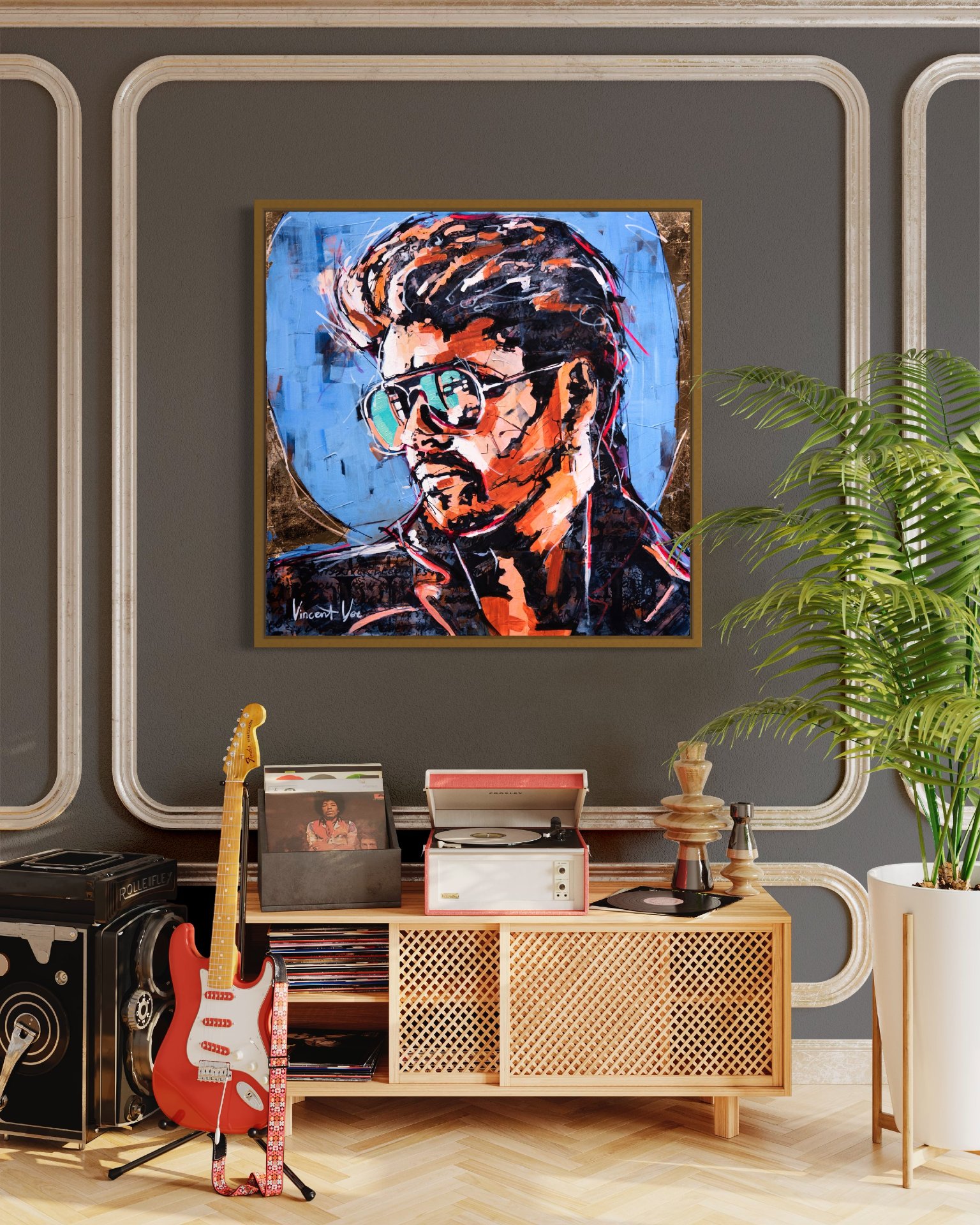 Wham! George Michael Acrylic Painting: Vibrant Pop Art on Canvas