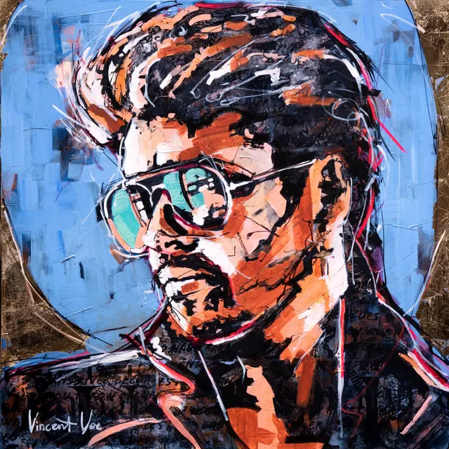 Wham! George Michael Acrylic Painting: Vibrant Pop Art on Canvas
