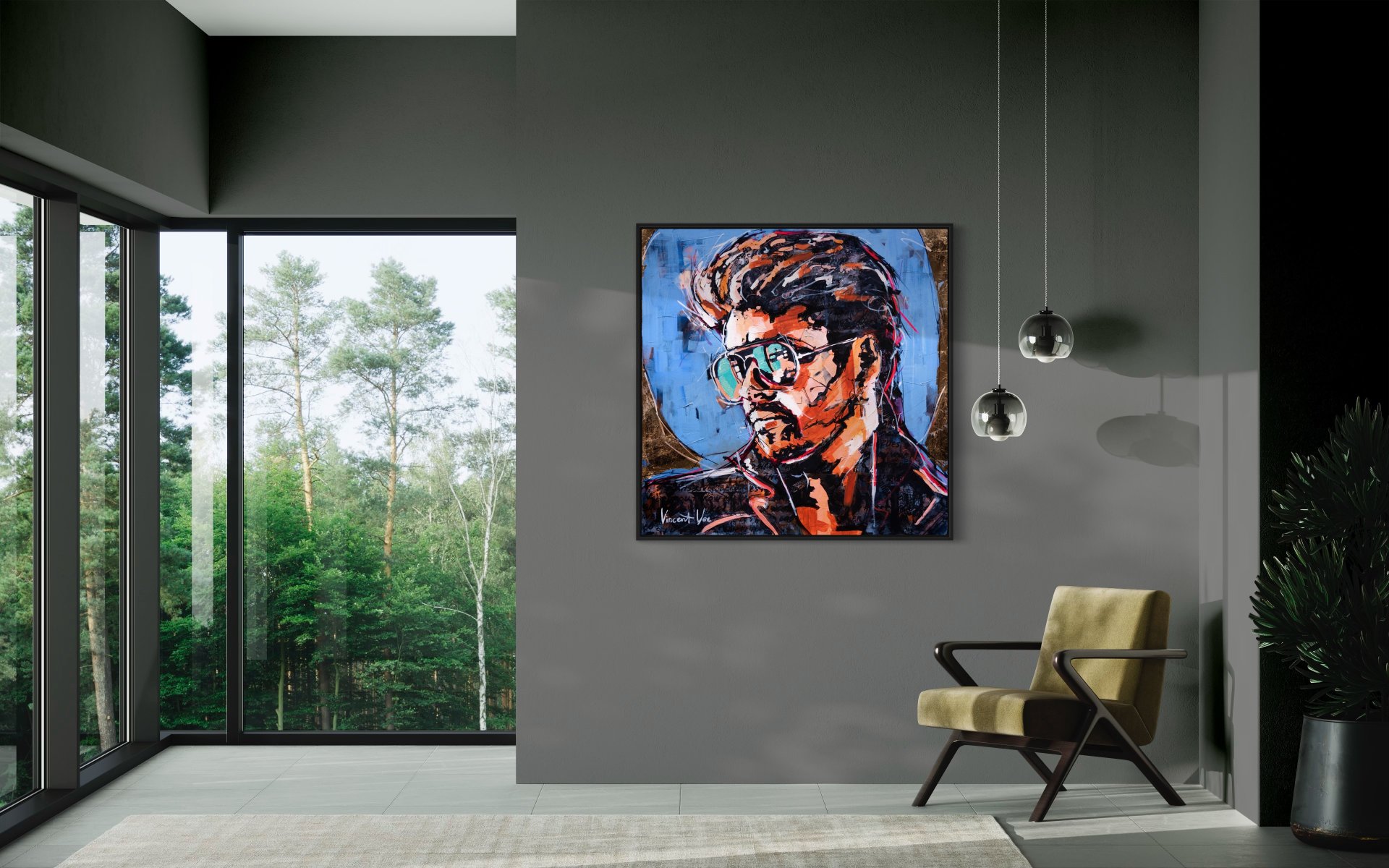Wham! George Michael Acrylic Painting: Vibrant Pop Art on Canvas