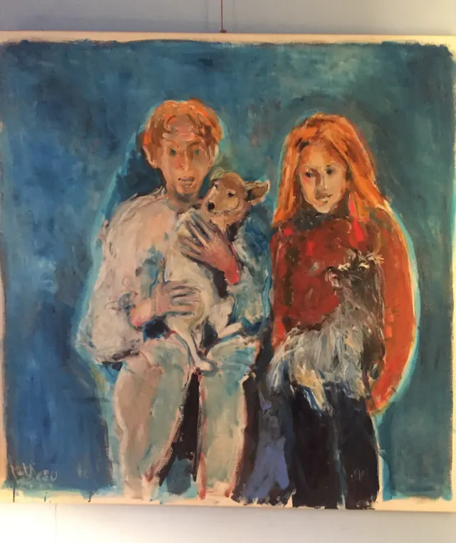 Portret met twee honden