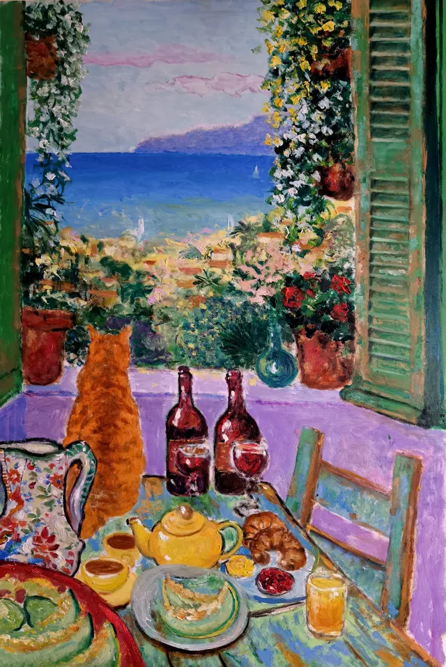 Seaview with red cat