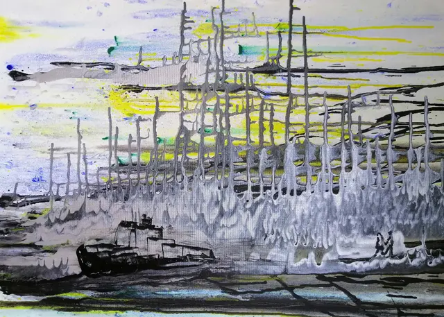 Harbor of Love | Romantic Abstract Seascape Painting