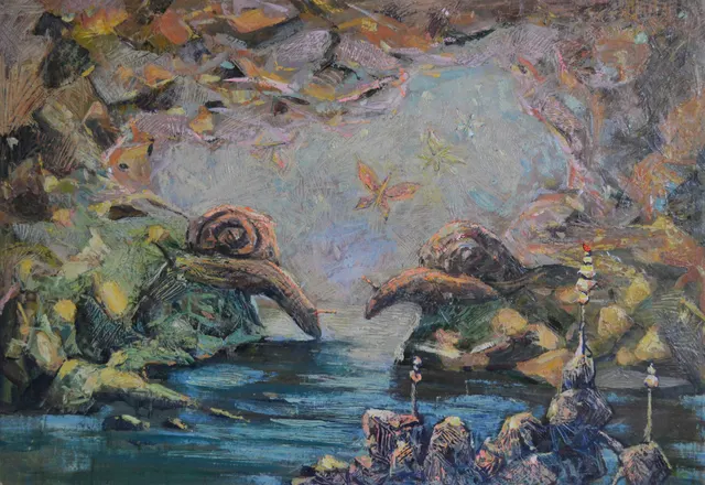 Snails near the watering hole/ Slakken bij de drinkplaats