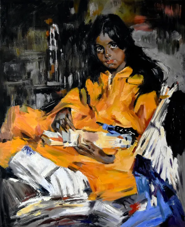 Work of study: a girl portrait based on