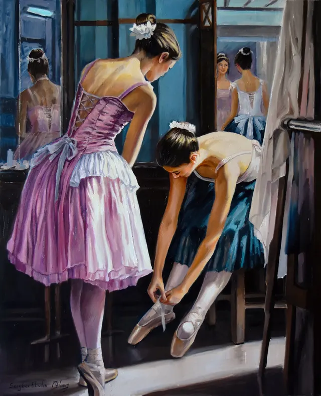 Ballerinas at the dressing room III