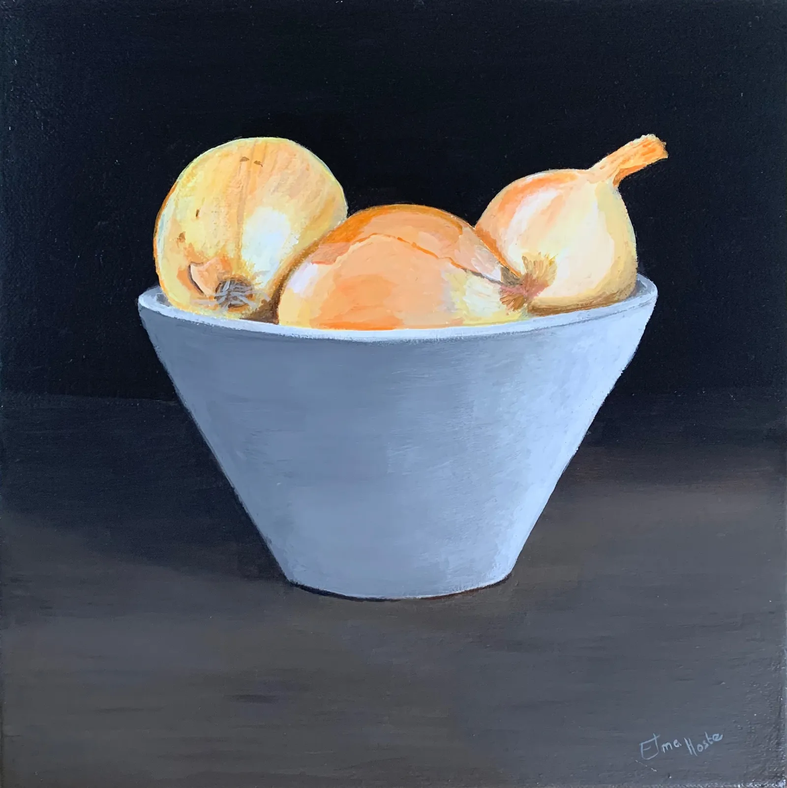 Schaal met uien · 2016 · 30×30 cm