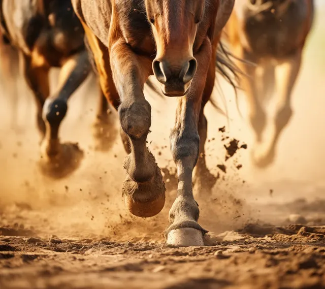 Equine Exodus Rustic Wildlife Photorealistic Digital Artwork Wall Art Print