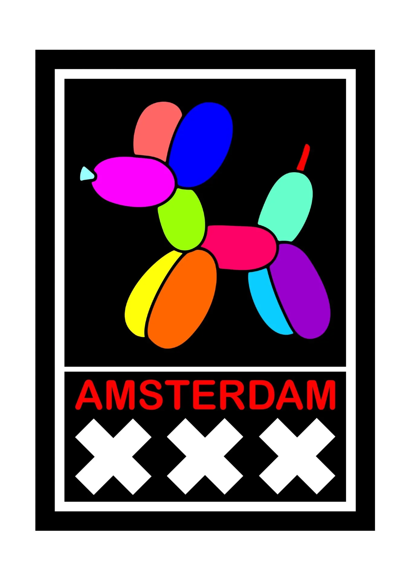 Jeff Koons "Balloon Dog" meets Amsterdam · 2021 · 42×59.4 cm