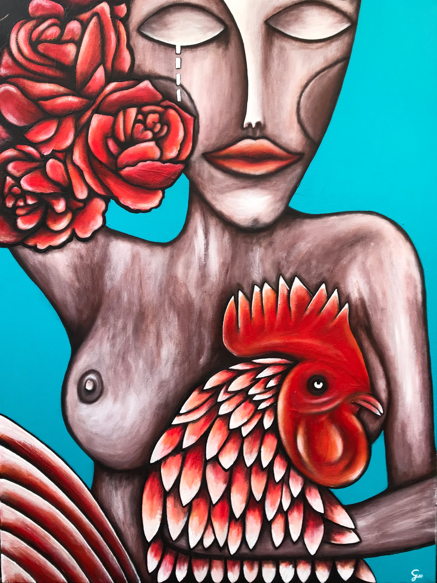 Madonna with a Rooster